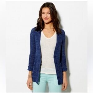 American Eagle Blue Marled Knit Cardigan